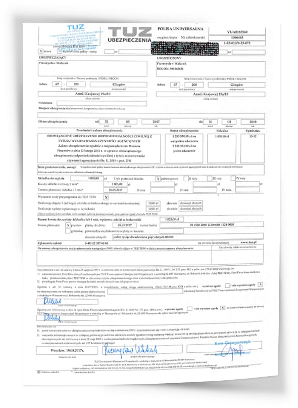 Certyfikat Przemysława Walczuka